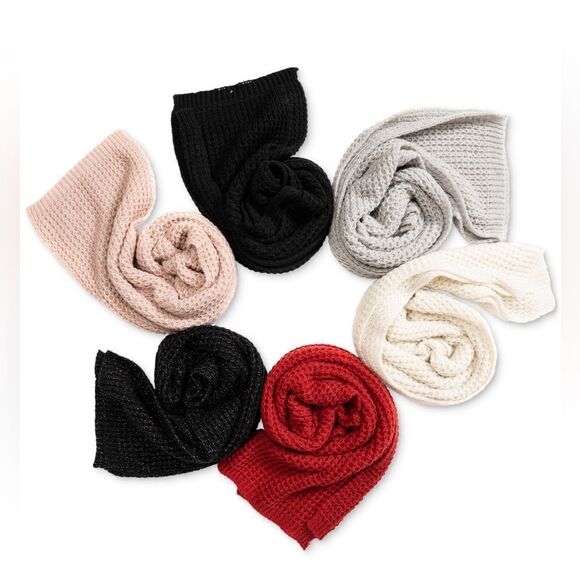 STYLE & CO Women's Solid Waffle-Knit Scarf - Picture 4 of 4